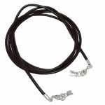 leather strap round cord cowhide 2mm natural color with 2x closure silver colored ca. 1m