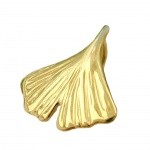 pendant ginkgo leaf 12mm, 9K GOLD