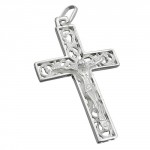 Anhnger 33x20mm Kreuz mit Jesus glnzend Silber, 925