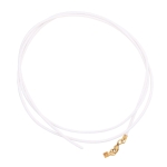 band, leather white, gold clasp, 100cm