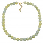 bead chain, beads 12mm, yellow-green, 55cm