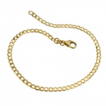 bracelet, 19cm, open curb, 14k gold 