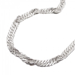 bracelet 3mm singapore chain diamond cut silver 925 19cm