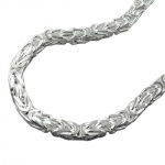 bracelet 5mm square byzantine chain shiny silver 925 19cm