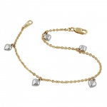 bracelet, thin anchor chain, 9k gold