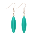 Earhook bead fluted olive rich turquoise