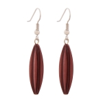 Earhook bead fluted olive wine red