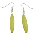 earhooks bead fluted olive light green