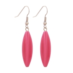 earhooks bead fluted olive pink