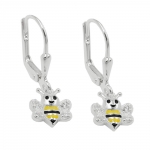 earring, bees with zirconia silver 925
