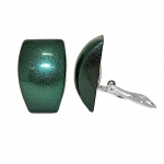 earring clip-on trapezium, dark-green