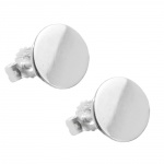 earrings 8mm plate polished silver 925