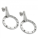 earrings, cubic zirconia, silver 925