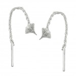 earrings, gingko leaf, silver 925