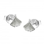 earrings, ginkgo leaf, silver 925