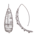 earrings, rhodium-plated, silver 925