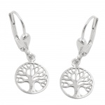 earrings, tree of life, silver 925