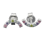 earrings zirconia colored, silver 925