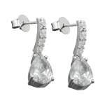 earrings, zirconia white, silver 925