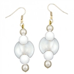hook earrings beads white pearl white gold coloured