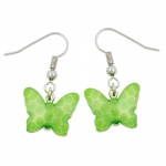 hook earrings butterfly green