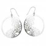 hook earrings, butterfly, silver 925