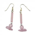 hook earrings lilac beads silver coloured