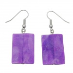 hook earrings pillow bead purple