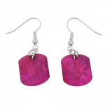 hook earrings slanted bead pink