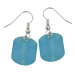 hook earrings slanted bead turquoise