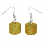 hook earrings slanted bead yellow