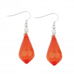hook earrings transparent red grinded