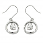 hook earrings with zirconia, silver 925