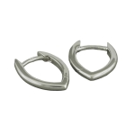 hoop earring, pointed-oval, silver 925