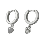 hoop earring, with heart, silver 925