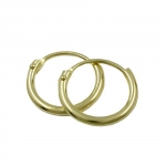 hoop earrings 11mm wire hoop with plug-in closure shiny 9k gold