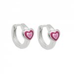 hoop earrings pink-laquered, silver 925