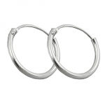 hoop earrings, plain & thin, silver 925