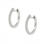hoop earrings zirconia white, silver 925
