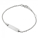 id bracelet 2.1mm anchor with plate matt diamond cut rhodium plated silver 925