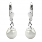 leverback earrings, bead, silver 925