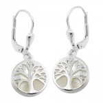 leverback earrings tree pearl silver 925
