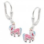 leverback earrings unicorn silver 925