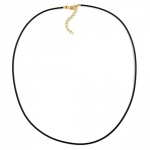 necklace, 2mm, rubber band, gold plated clasp, 55cm