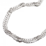 Necklace 3.3mm Singapore chain diamond silver 925 50cm
