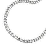 Necklace 3mm flat curb chain diamond silver 925 50cm