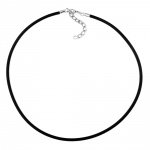 necklace, 3mm, rubber band, silver clasp, 42cm