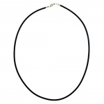 necklace, 3mm, rubber band, silver clasp, 90cm