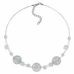 necklace 3x disk white glitter
