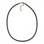 necklace, 4mm, rubber band, gold-plated clasp, 40cm